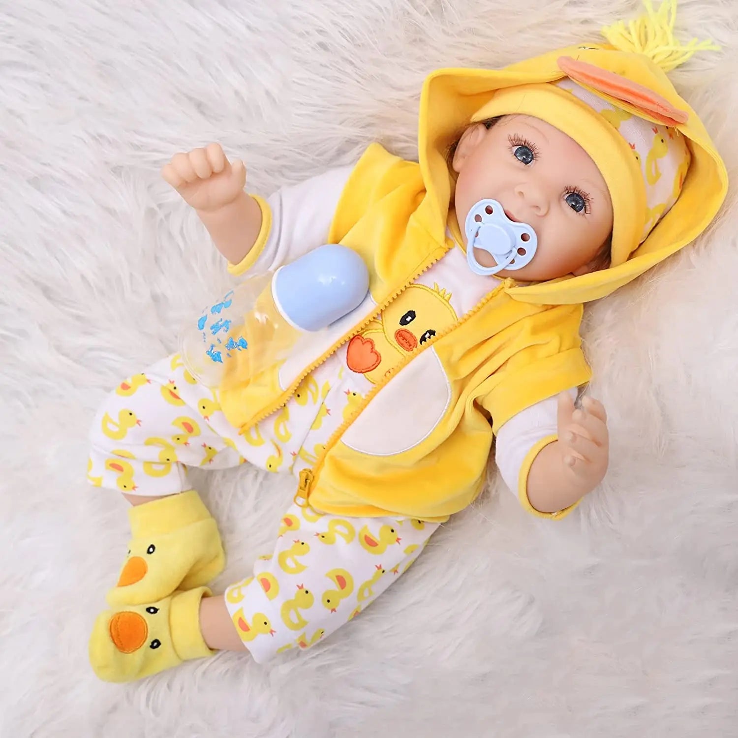 24 Inch 60cm Reborn Toddler Dolls for Girls Realistic Soft Silicone Vinyl Simulation Lifelike Doll Collectible Toy