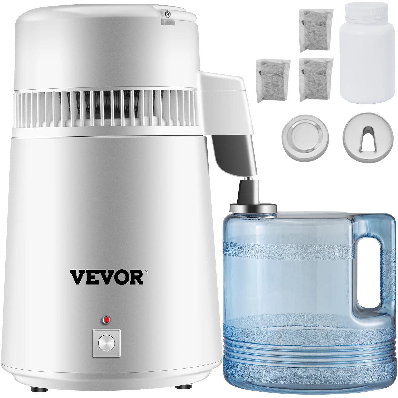 SucceBuy 4L Water Distiller Purifier Filter Dispenser Heating Drinking Bottle Softener 304 Stainless Steel Home Appliance