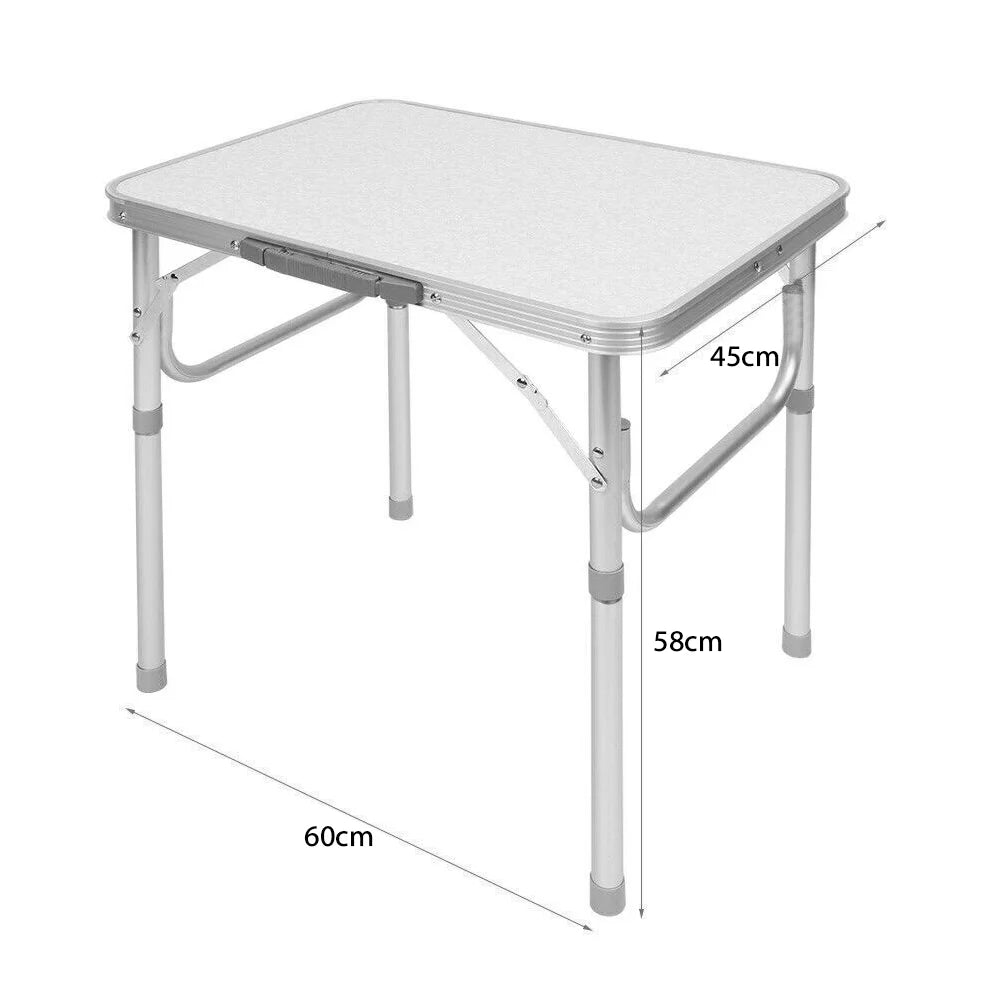 Folding Camping Table Aluminium Portable Picnic Outdoor Foldable Desk with Adjustable Leg
