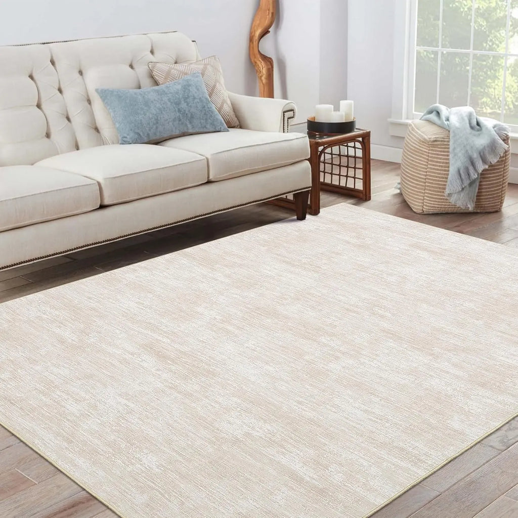 Large Solid Area Rug Washable Rug Soft Modern Floor Mat Non-Slip Stain Resistant Abstract Throw Floor Carpet for Living Room