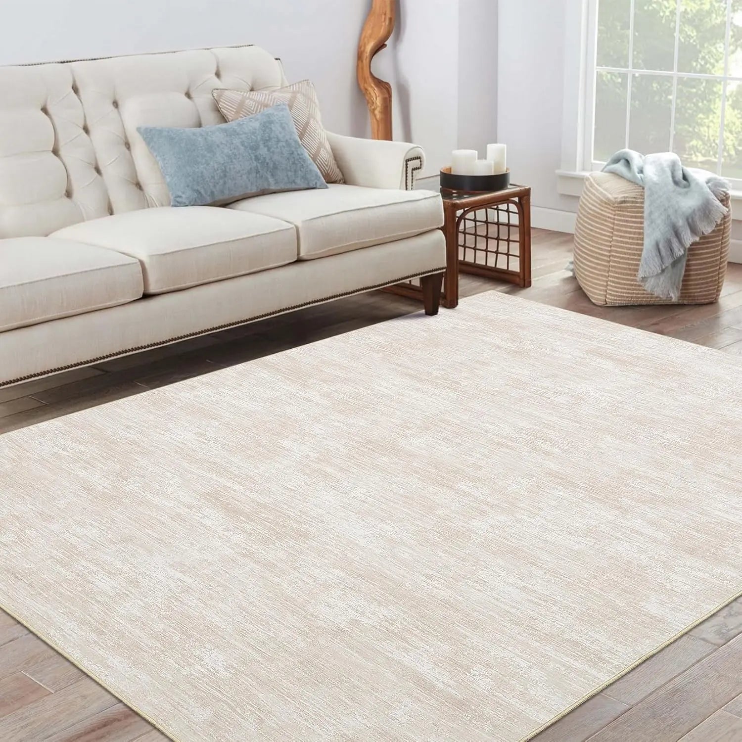 Large Solid Area Rug Washable Rug Soft Modern Floor Mat Non-Slip Stain Resistant Abstract Throw Floor Carpet for Living Room