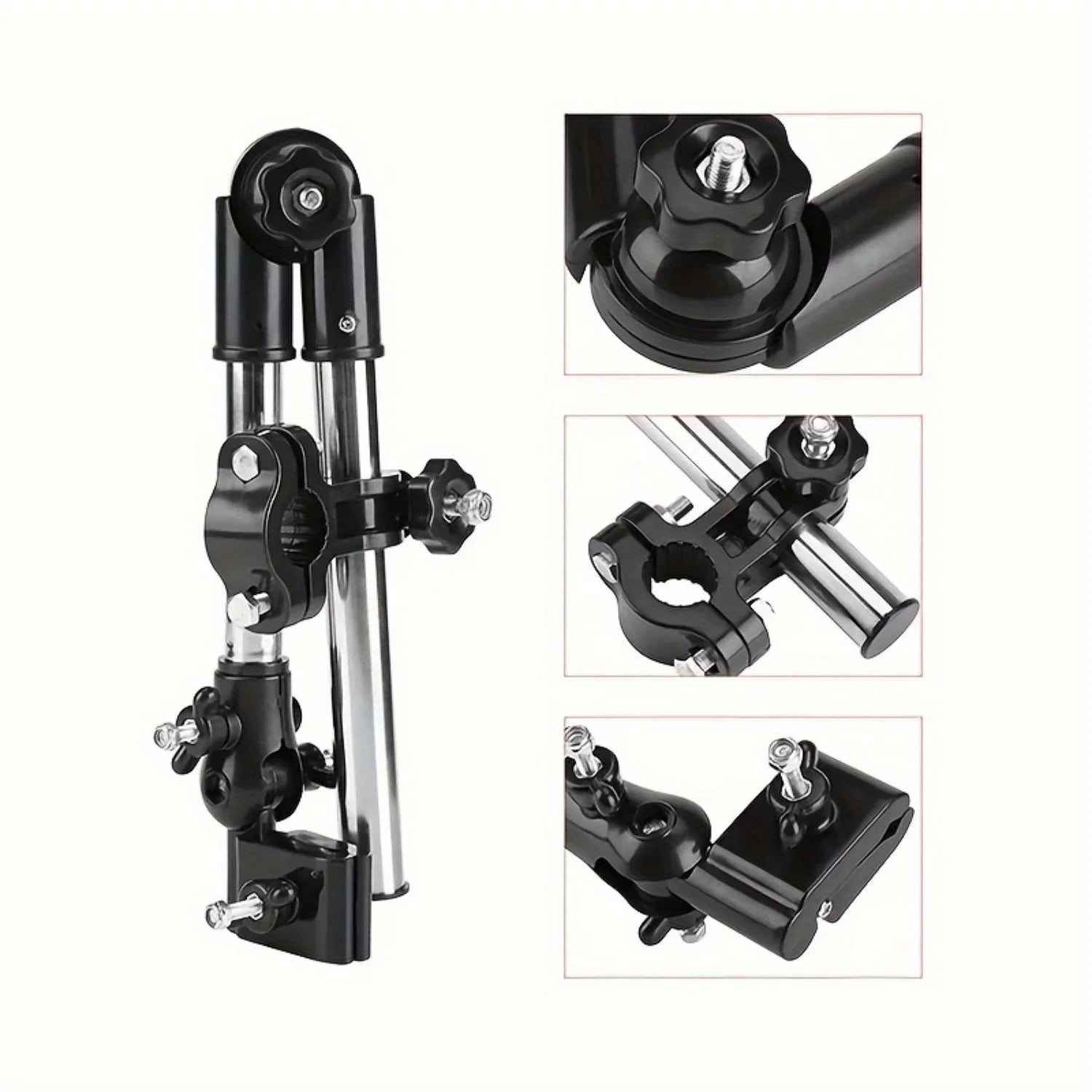 Adjustable Stainless Steel Umbrella Stand for Wheelchairs and Bicycles Rainproof Equipment, Multi-function Umbrella Stand