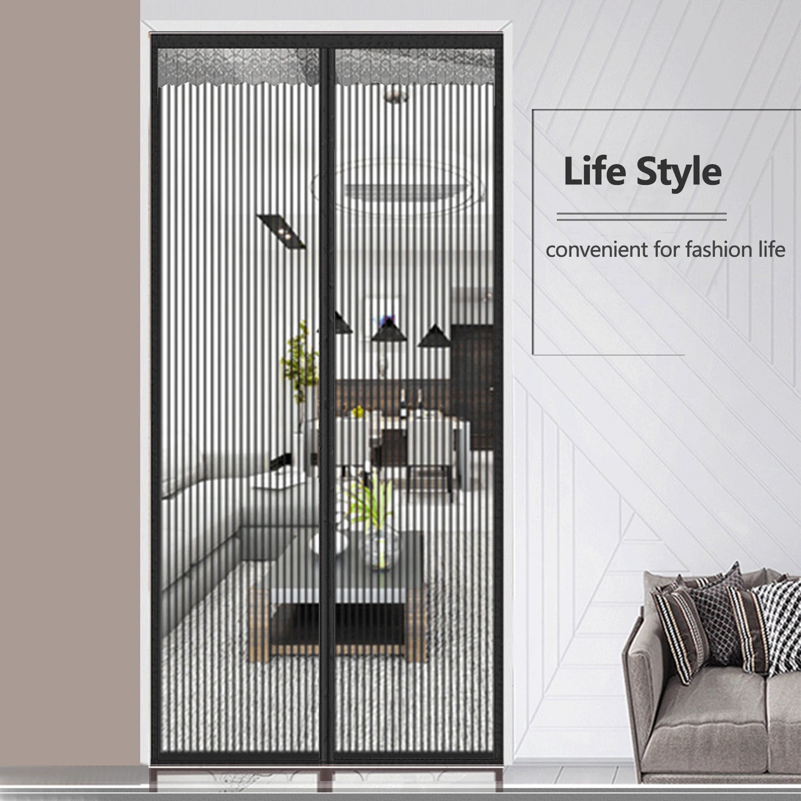 Large Magic Curtain Door Mesh, Magnetic, Mosquito, Fly, Bug, Insect Net, Screen Barrier