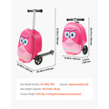 SucceBuy Ride-on Luggage 20 L Capacity 20 In Kids Scooter Suitcase with Flash PU Wheels Adjustable Handle for Kids Aged 5+ Blue