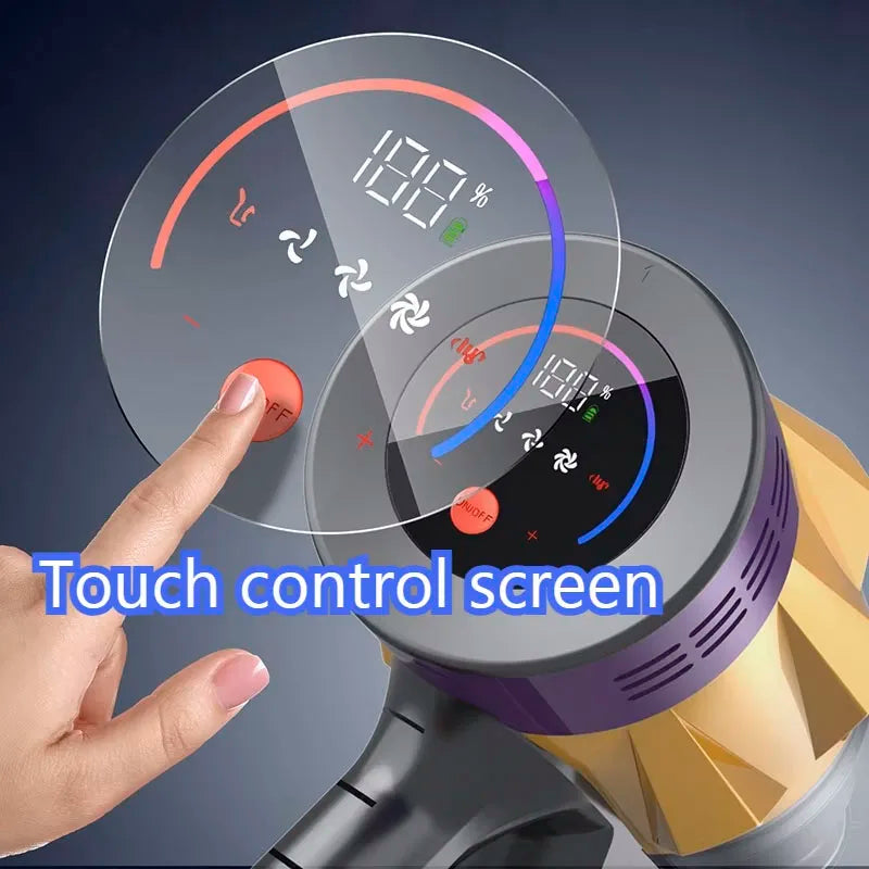 MPQU 50kPa 550W Wireless Vacuum Cleaner Touchscreen Removable Battery 3 Power Mode Electric Broom Rechargeable Vacuum Cleaner