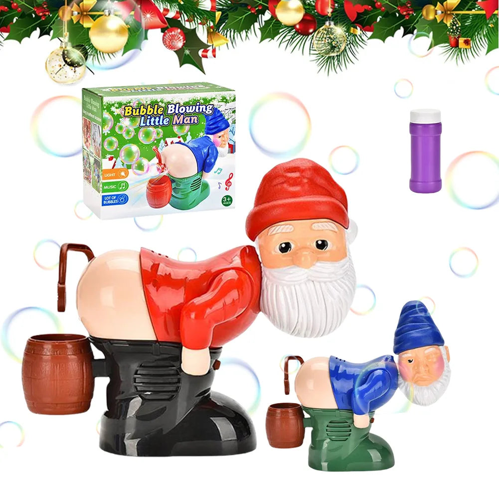 Santa Claus Bubble Machine Christmas Gnomes Bubble Machine Funny Bubble Blower Automatic Fart Bubble Blower Toy Party Favors