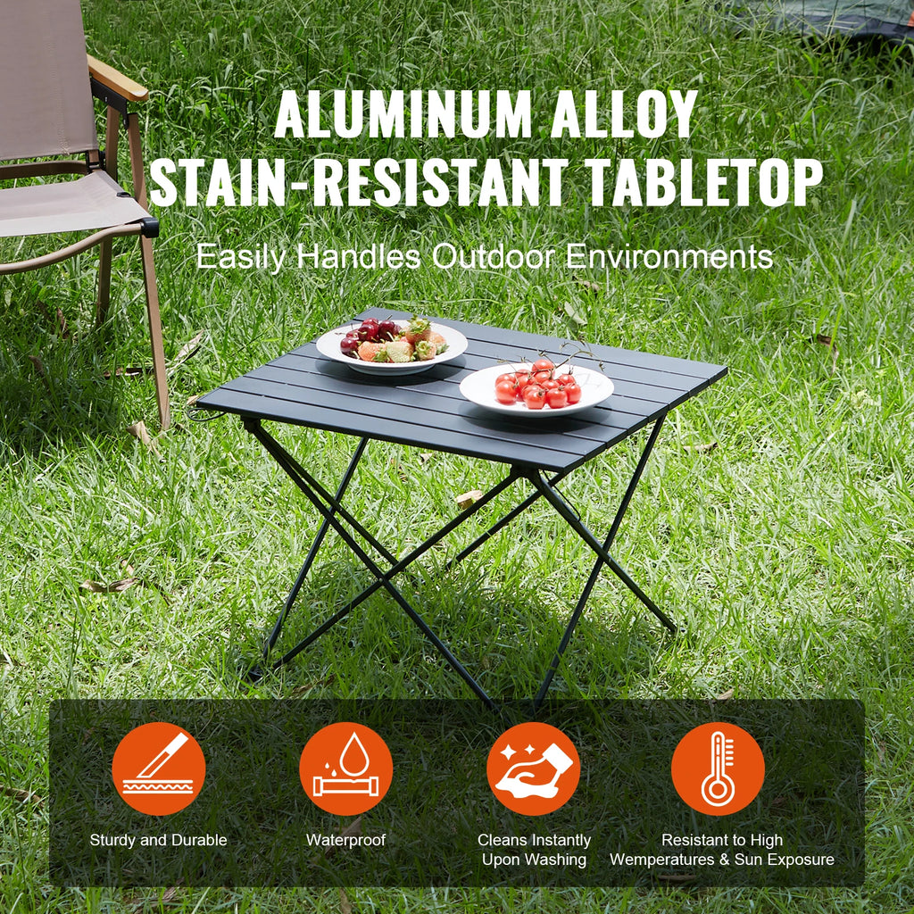 SucceBuy 66 lb Camping Folding Table Picnic BBQ Ultralight Aluminum Folding Beach Table with Carry Bag for Fishing Hiking Picnic