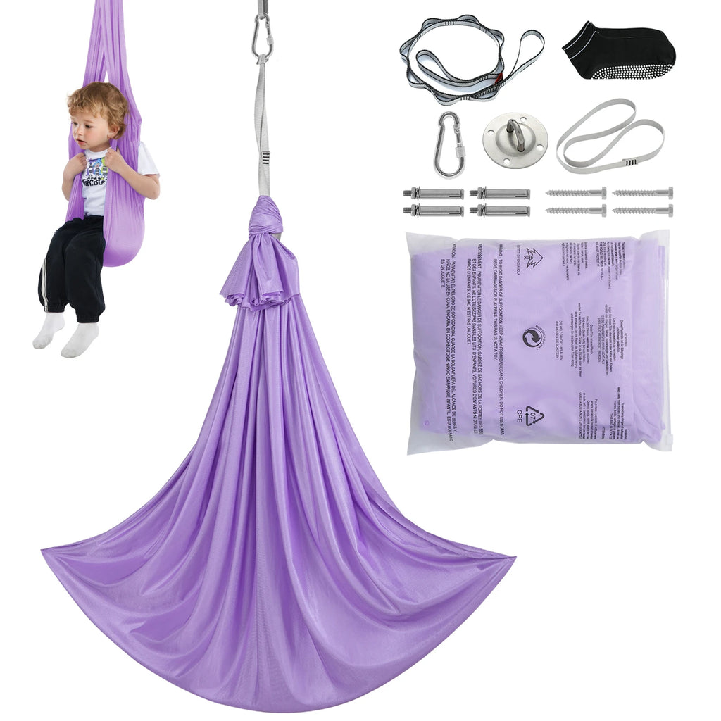 SucceBuy Sensory Swing for Kids3.1Yards Therapy Swing for Child w/Special Needs Cuddle Swing for Child w/ Autism ADHD Aspergers