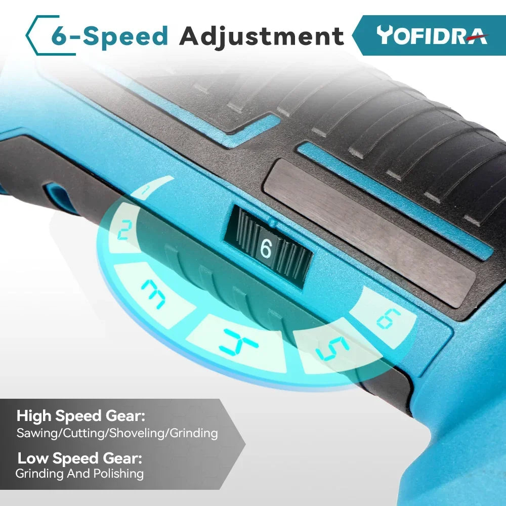 Cordless Oscillating Multi function Tool 6 Gears Adjustable Rechargeable Renovator Trimmer Shovel For Makita 18V Battery Pin