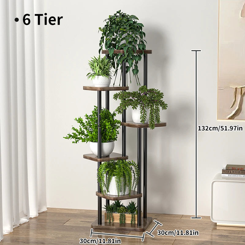 Plant Stand - All-Season Outdoor Flower Shelf With Multi-Tier Space-Saving Design For Balcony, Garden & Patio Living Room