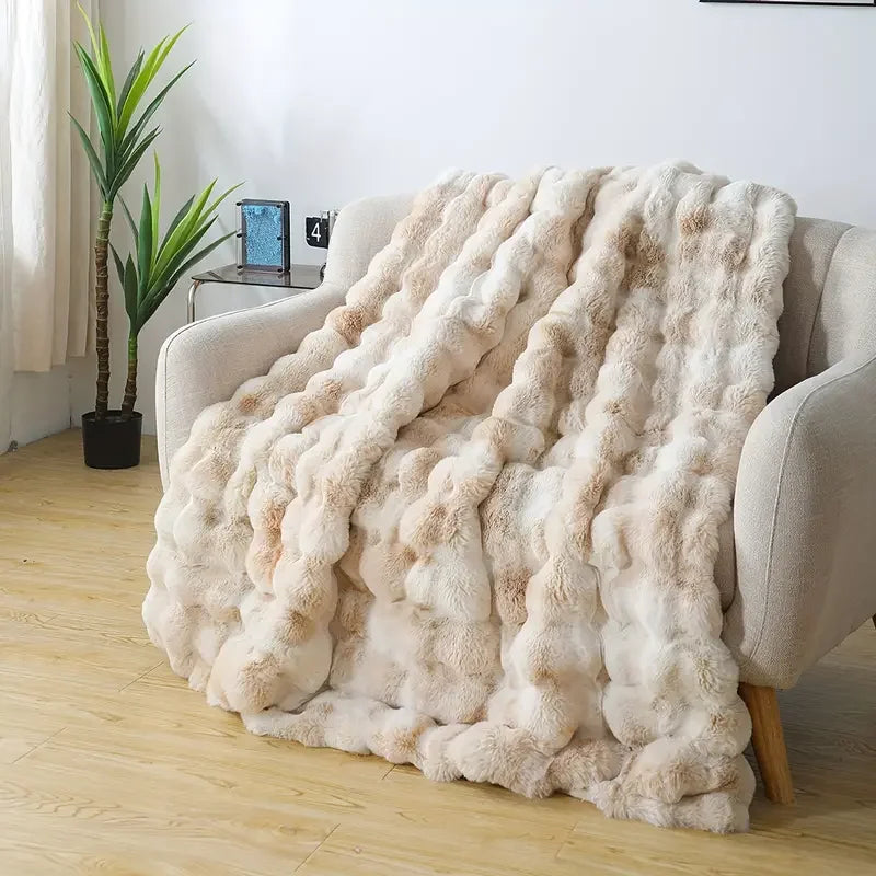 [Cozy|Faux Rabbit] Soft, Warm, 1pc Cozy Faux Rabbit Fleece Blanket | Throw for Bedroom, Guest Room, Living Room 2KG