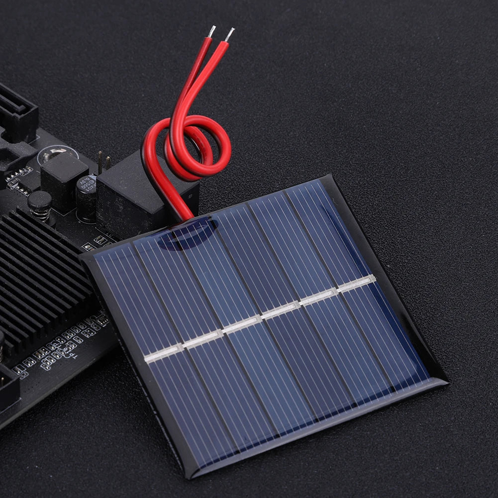 0.55W 3V Small Solar Panel DIY Solar Battery Kit with Cables Battery Mobile Phone Charger 60 X 55 Mm Photovoltaic Cells Charger