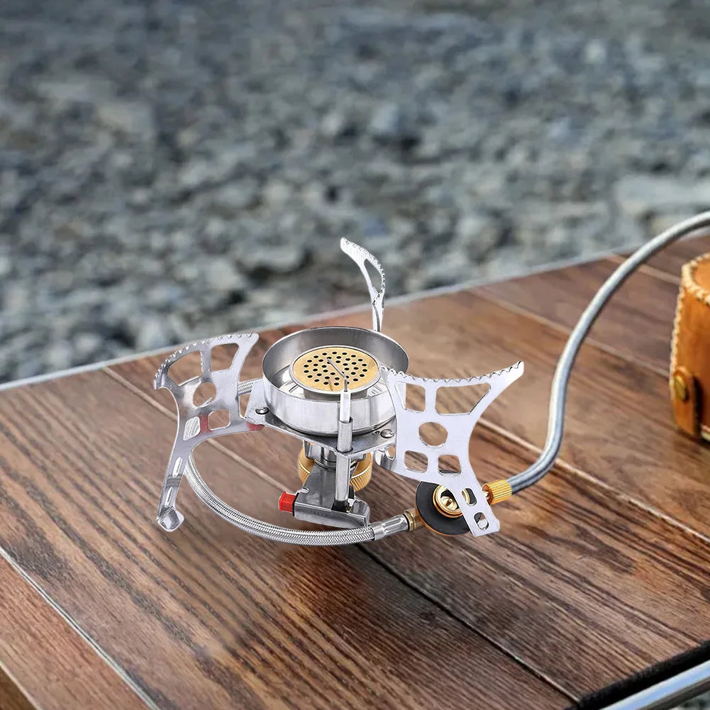 Gas Burner Windproof Portable Gas Stove With Storage Bag Camping Stove For Outdoor Camping Hiking Travelling