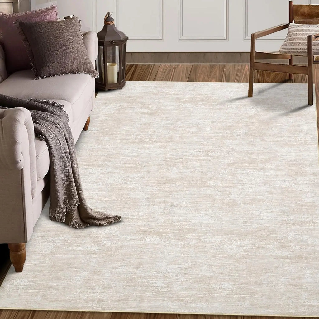 Large Solid Area Rug Washable Rug Soft Modern Floor Mat Non-Slip Stain Resistant Abstract Throw Floor Carpet for Living Room