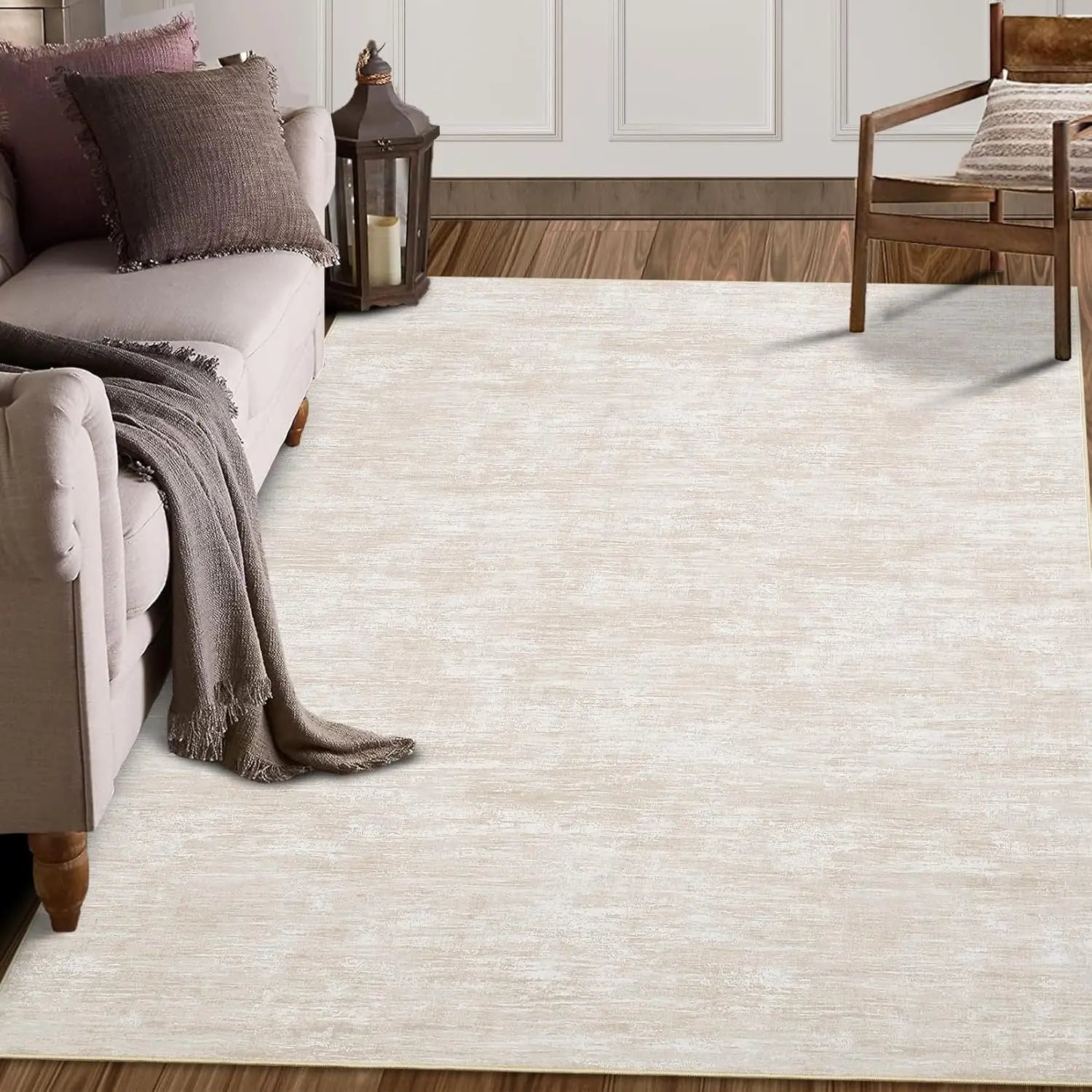 Large Solid Area Rug Washable Rug Soft Modern Floor Mat Non-Slip Stain Resistant Abstract Throw Floor Carpet for Living Room