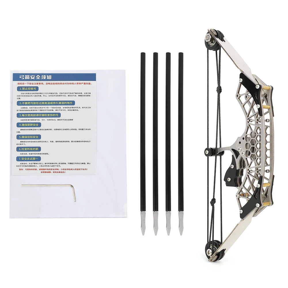 7.9" Archery Compound Bow and Arrow Set - RH/LH Training Bow for Outdoor Hunting Shooting, Ideal Archery Gift