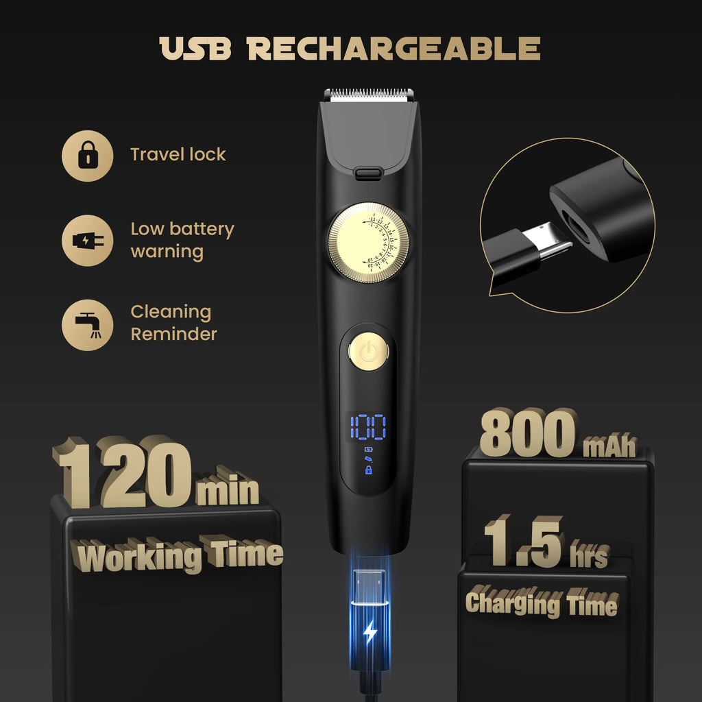 SEJOY Body Groin Area Hair Trimmer Lawn Mower Ceramic Blade Wet Dry Clippers Pubic Armpit Hair Hygiene Removal Bikini Trimmer