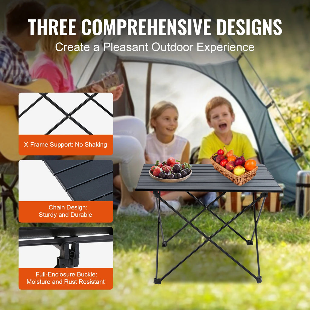 SucceBuy 66 lb Camping Folding Table Picnic BBQ Ultralight Aluminum Folding Beach Table with Carry Bag for Fishing Hiking Picnic