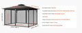 SucceBuy Gazebo Netting Replacement Outdoor Garden Gazebo Net 4-Panel Sidewall Mesh Gazebo Curtain Double Zipper for Garden