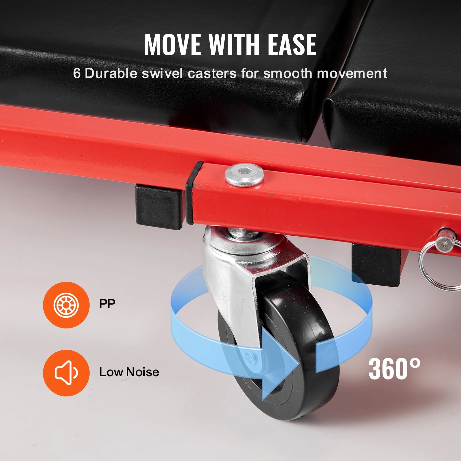 SucceBuy Foldable Z Garage Creeper Rolling Folding Mechanic Creeper Stool with6Wheels Tool Tray Padded Seat Garage Shop Home