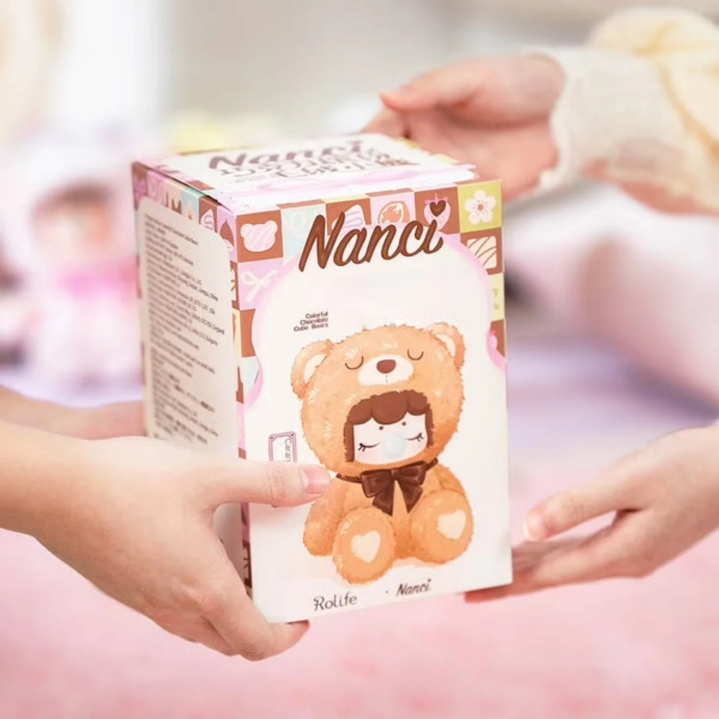 Rolife Plush Blind Box Nanci's Colorful Chocolate Cutie Action Figure Collectible Plush Doll Toys Surprise Box for Kids Friends