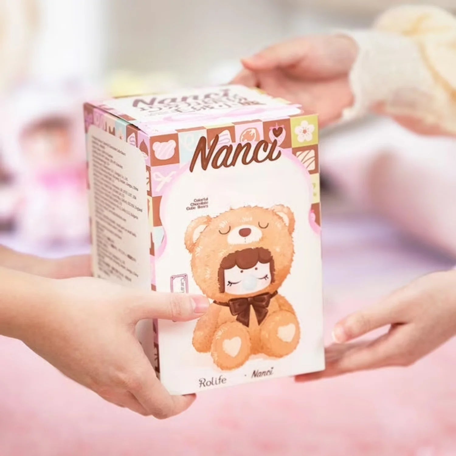 Rolife Plush Blind Box Nanci's Colorful Chocolate Cutie Action Figure Collectible Plush Doll Toys Surprise Box for Kids Friends