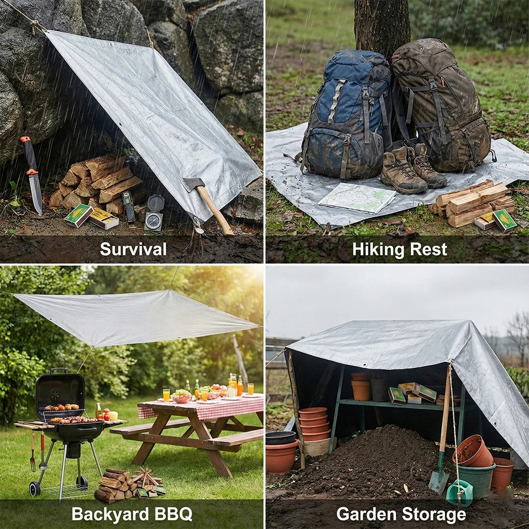 PORIYA Heavy Duty Poly Tarp Waterproof Tarpaulin Outdoor Camping Cover 180gsm Poly Tarp