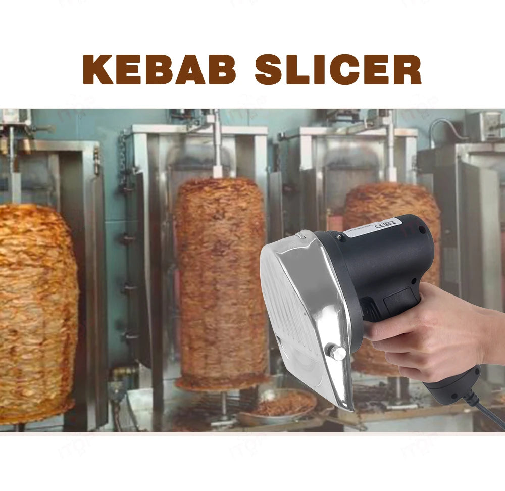 ITOP Electric Kebab Slicer Shawarma Machine Knife Doner Gyros Cutter With 2 Blades Kitchen Tools 110V/220V/240V