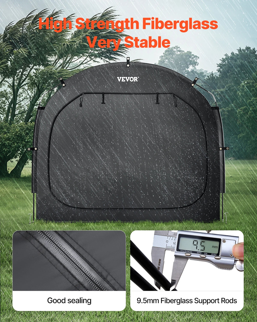 SucceBuy Bike Storage Tent Outdoor Waterproof Spacious Bike Storage Tent with Ventilated Window High Strength Fiberglass