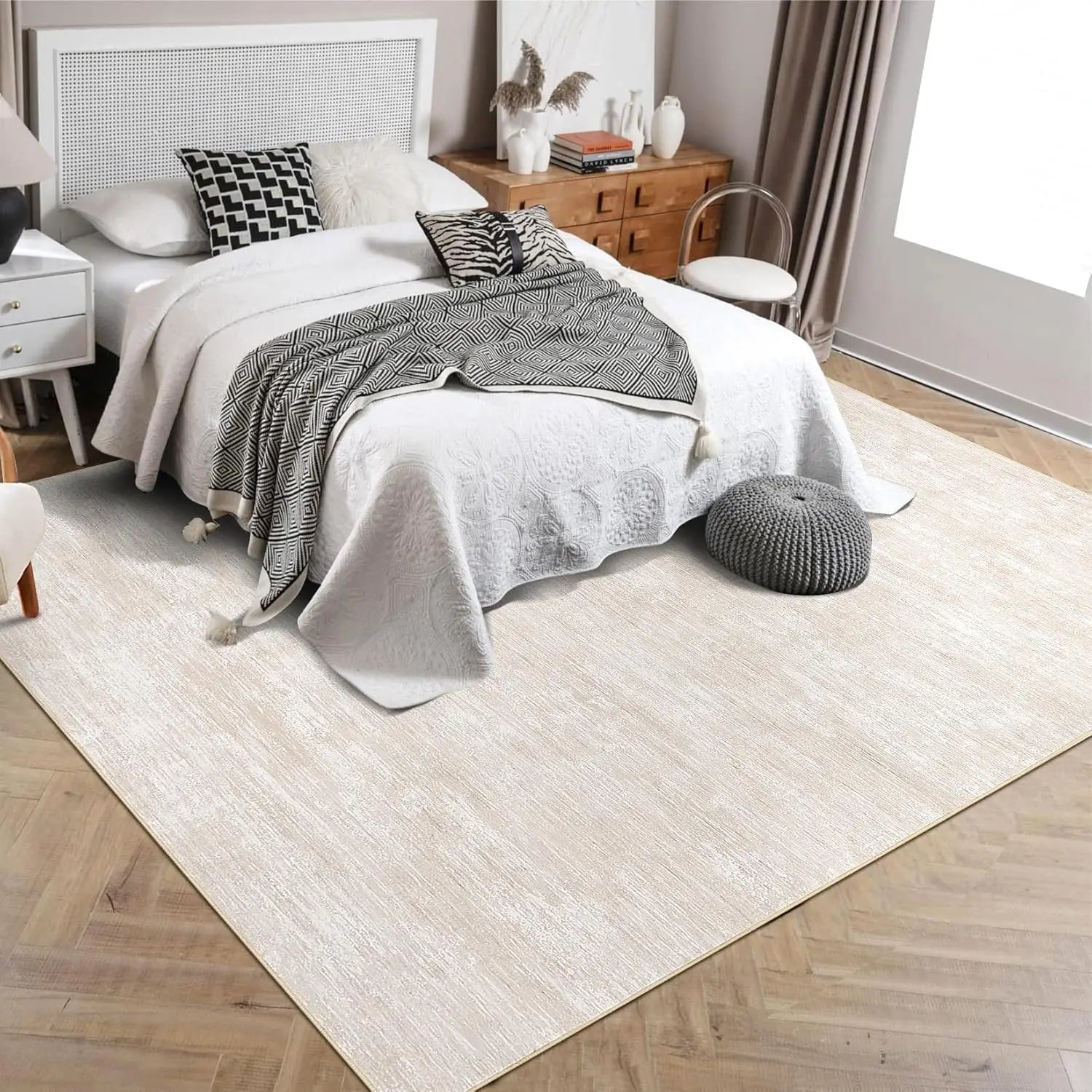 Large Solid Area Rug Washable Rug Soft Modern Floor Mat Non-Slip Stain Resistant Abstract Throw Floor Carpet for Living Room