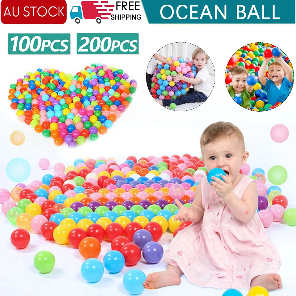 100/200 PCS Ocean Balls Ball Pit Kids Baby Play Tent Plastic Soft Toy Colourful Play Fun Safety