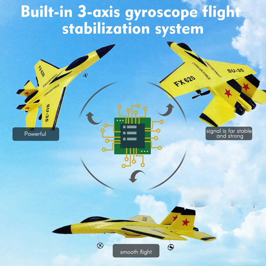 2.4GHz RC Plane Gliding SU-35 Aircraft RC Airplane Model EPP Flight Toys 3-axis Gyro Stability for Adults Kids Boys 1 Battery