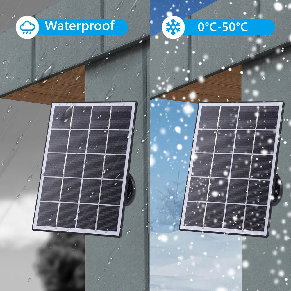 20W Solar Charger IP65 Waterproof Solar Panel Charger 9.8Ft Charging Cable 360° Adjustable Wall Mount for Ring Video Doorbell 4