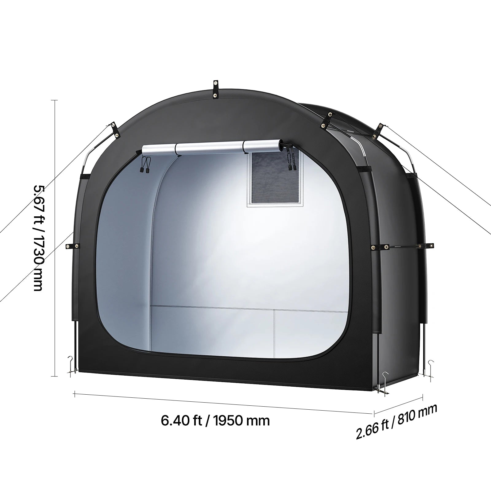SucceBuy Bike Storage Tent Outdoor Waterproof Spacious Bike Storage Tent with Ventilated Window High Strength Fiberglass
