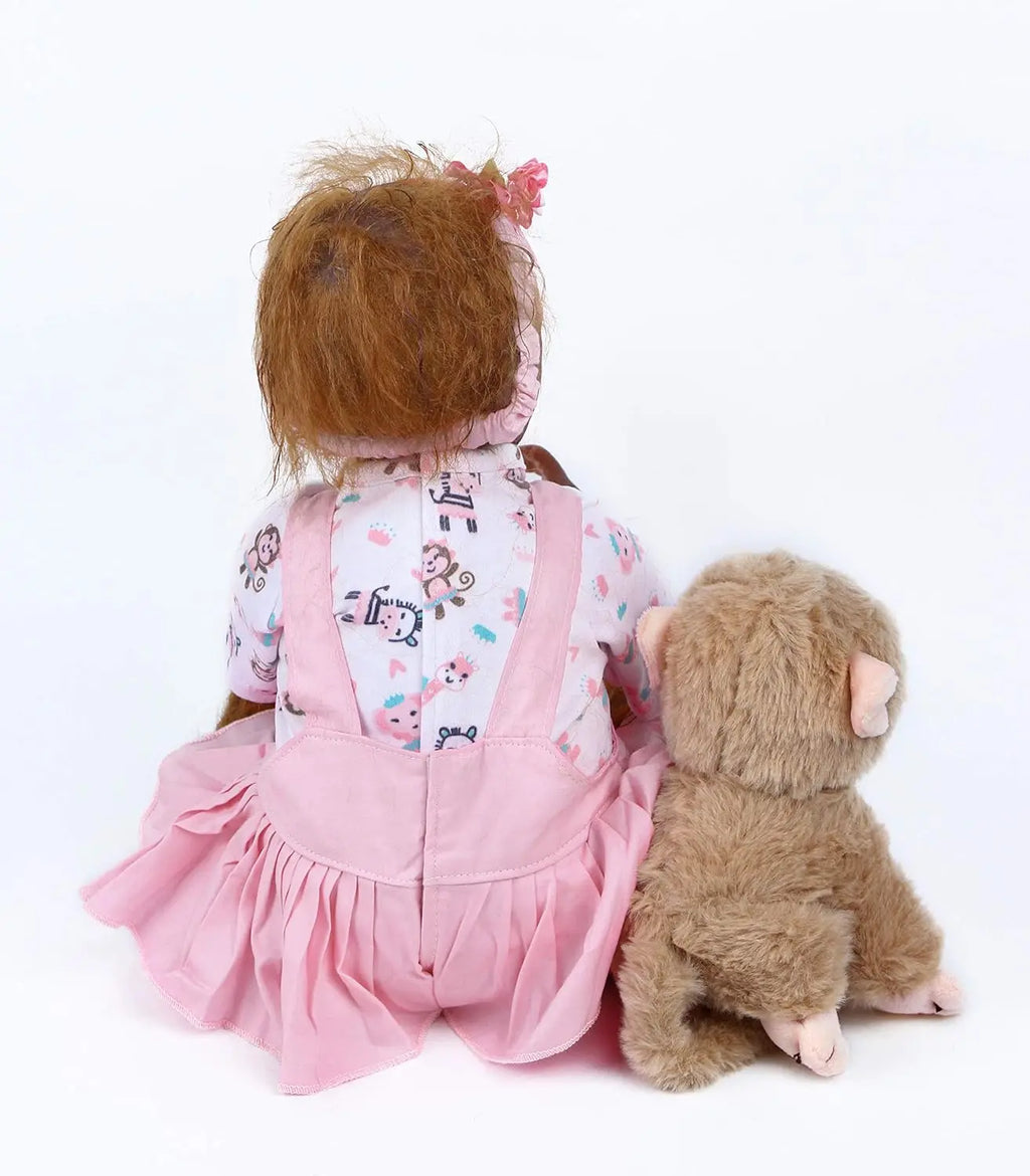 Reborn Monkey Dolls Realistic Reborn Dolls Girls 21inch 52cm Soft Silicone Vinyl Newborn Baby