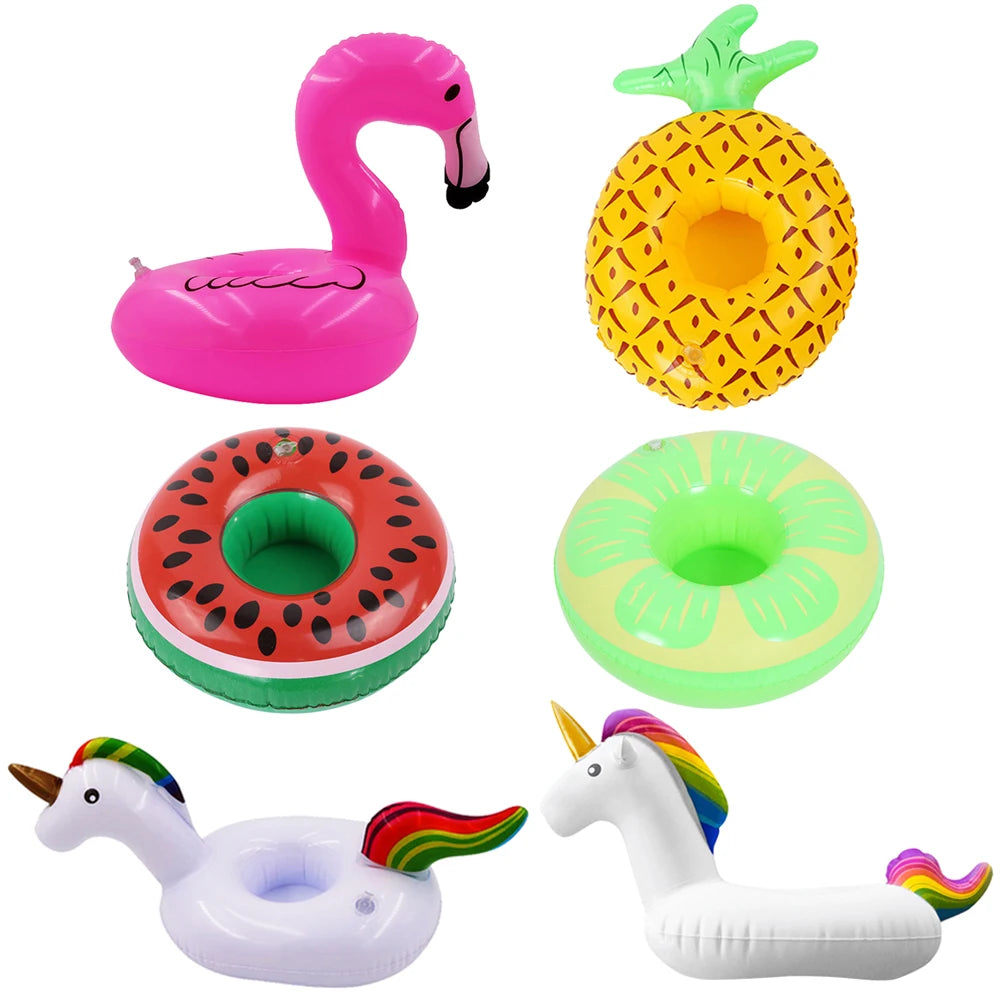 Float Beer Drink Tray Inflatable Swimming Pool Drink Cup Stand Cooler Table Party Supplies Gift for Family Friends