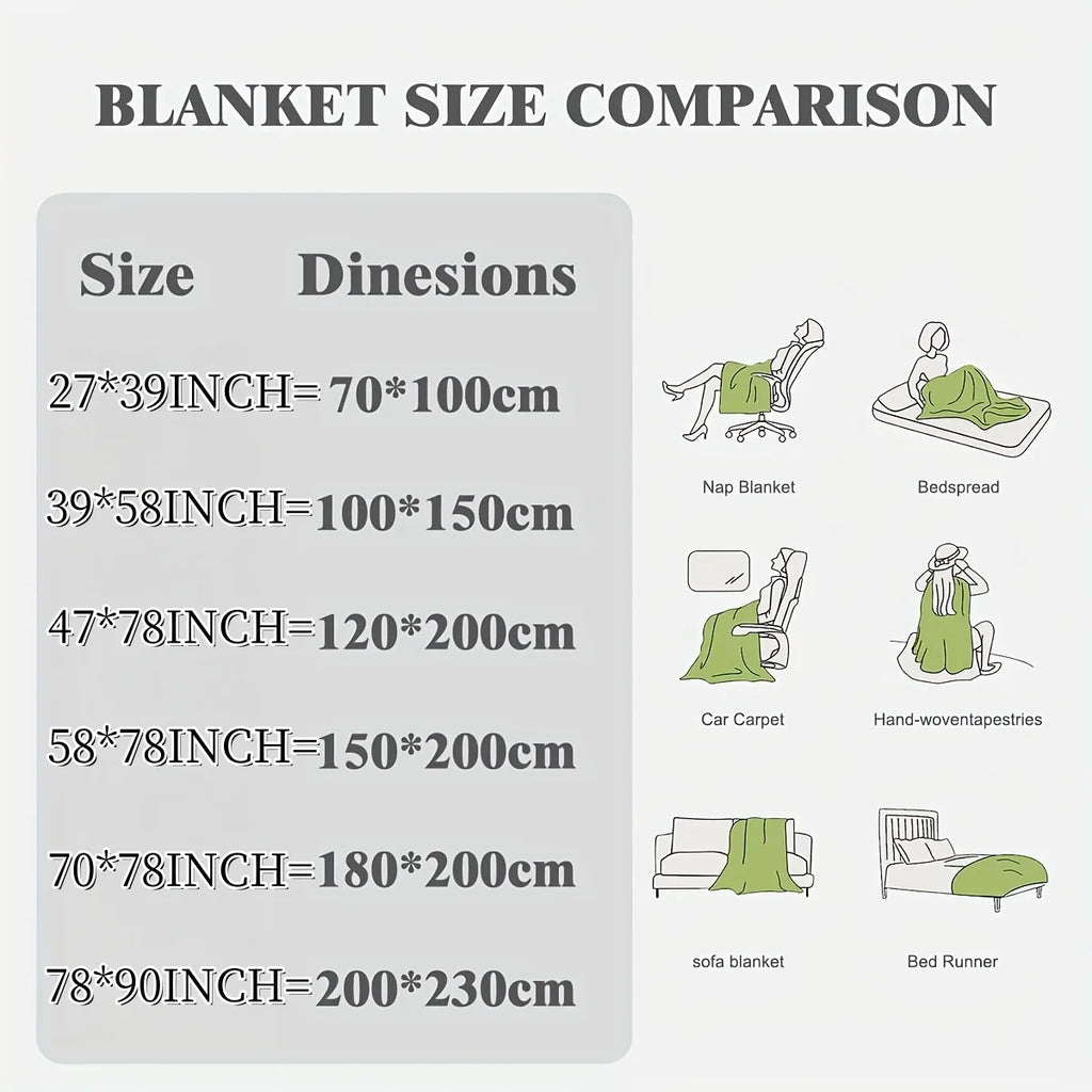 Ultra-Soft 3D Plush 1pc Luxurious Jacquard Fleece Blanket - Dense Weave for Exceptional Warmth, Cozy Flannel Throw 500gsm