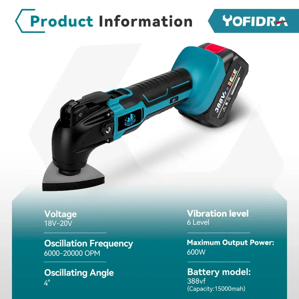 Cordless Oscillating Multi function Tool 6 Gears Adjustable Rechargeable Renovator Trimmer Shovel For Makita 18V Battery Pin