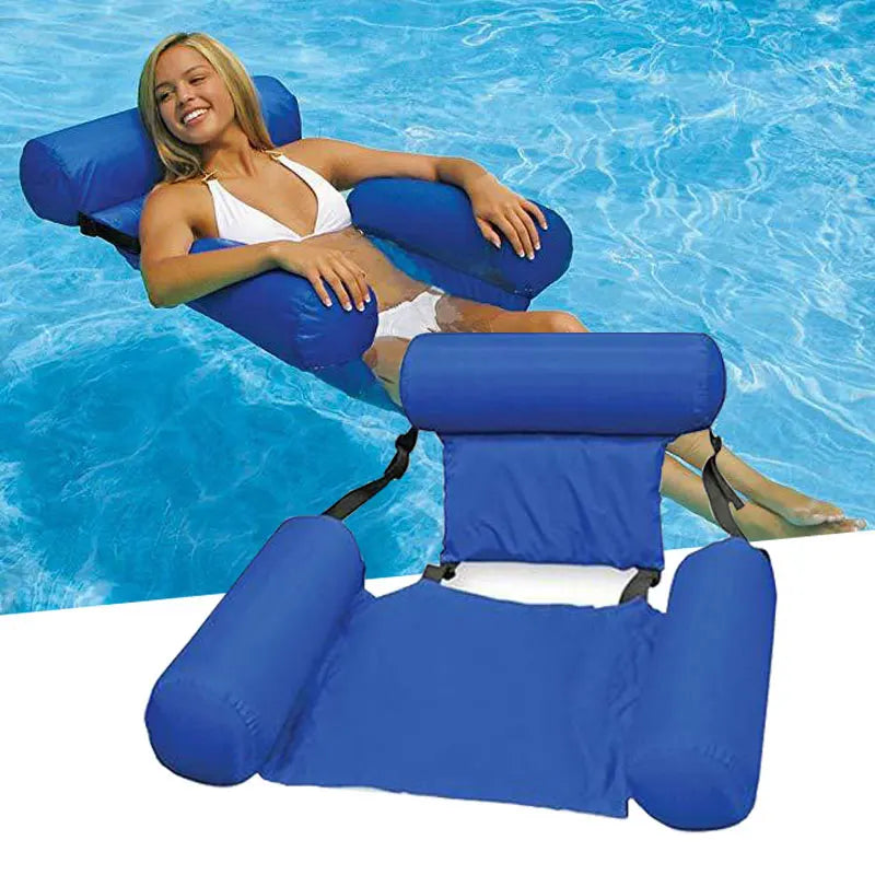 Adult inflatable water lounge chair floating bed  hammock foldable dual backrest floating row