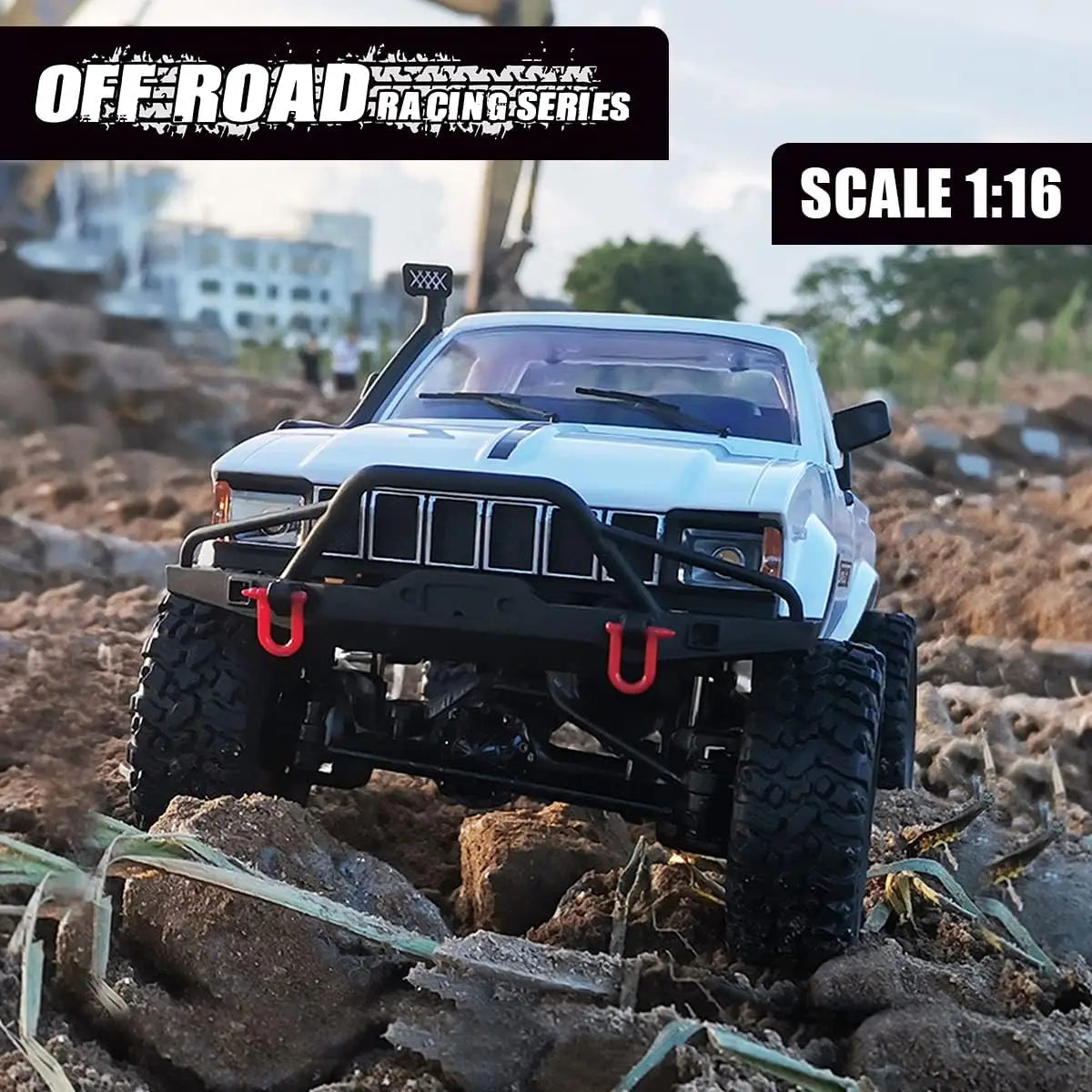1:16 Remote Control Truck WPL C24-1 Car with 2 Batteries Full-Size Off-Road Vehicle with Front Lights RC Car Climbing Speed Toy