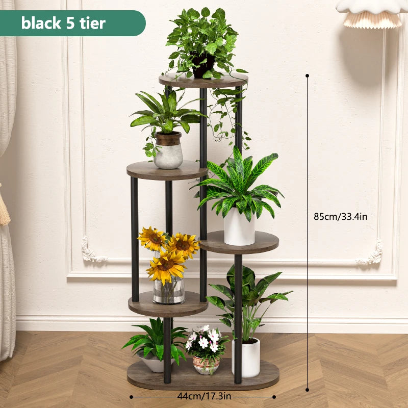 Plant Stand With Tiered Shelves - Indoor/Outdoor Display Rack For Garden, Patio & Home - Brushed Texture Multi-Functional Shelf