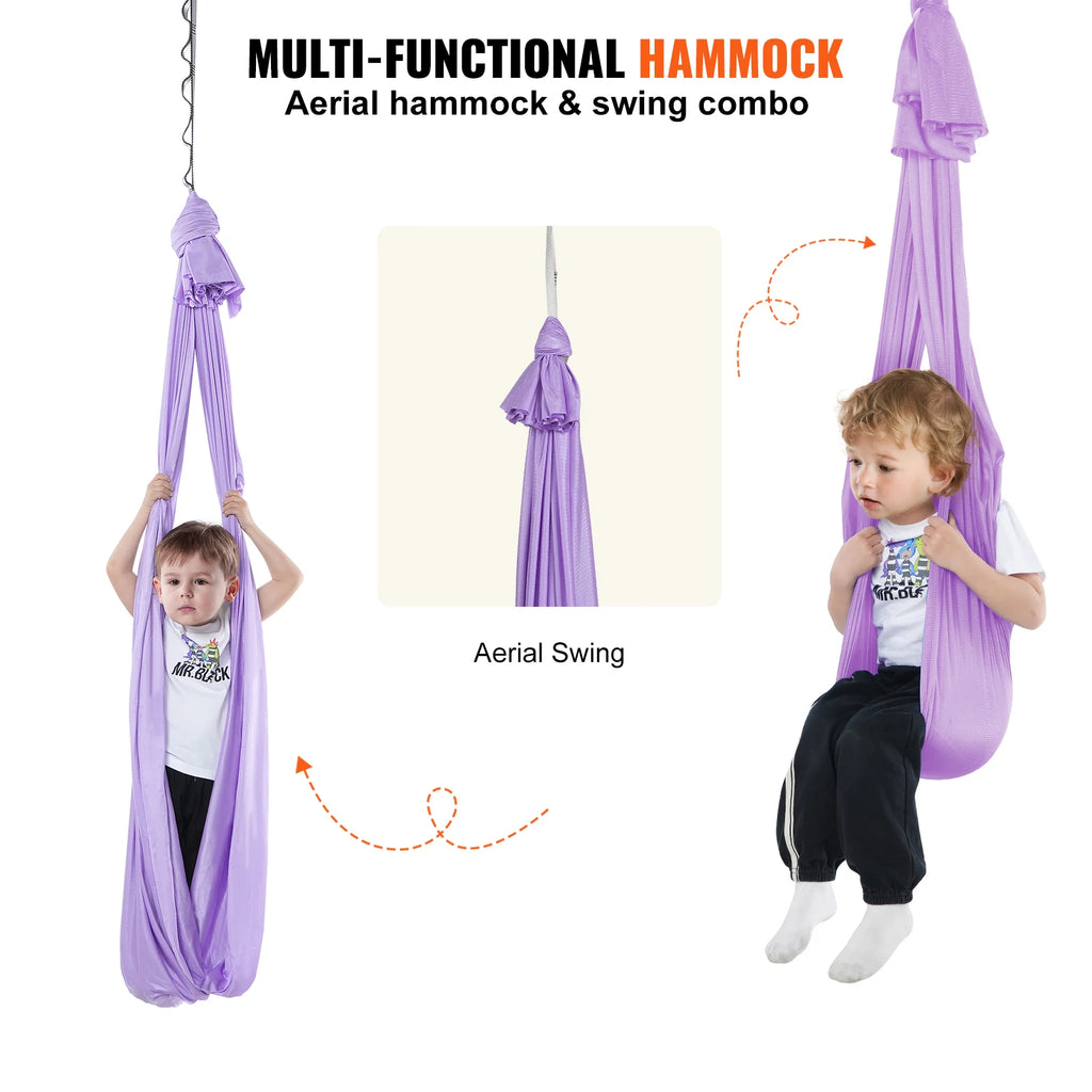 SucceBuy Sensory Swing for Kids3.1Yards Therapy Swing for Child w/Special Needs Cuddle Swing for Child w/ Autism ADHD Aspergers