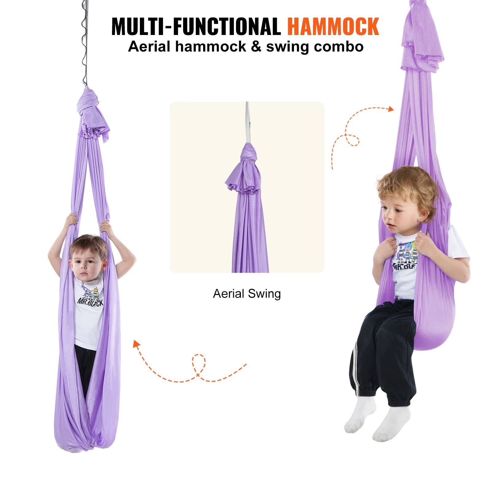 SucceBuy Sensory Swing for Kids3.1Yards Therapy Swing for Child w/Special Needs Cuddle Swing for Child w/ Autism ADHD Aspergers