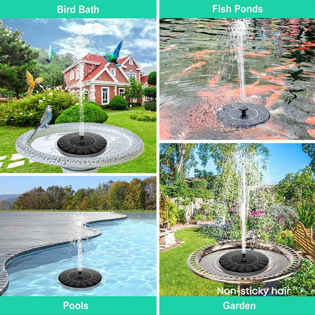 Solar Fountain with 8 Nozzles Floating Solar Fountain Free-Standing Floating Style Fountain for Outdoor Garden Pond Pool