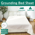 Grounding Sheets, 5% Pure Silver Fiber & 95% Organic Cotton, Grounded Well Bed Sheet, Earthing Conductive Sheet for Better Sleep