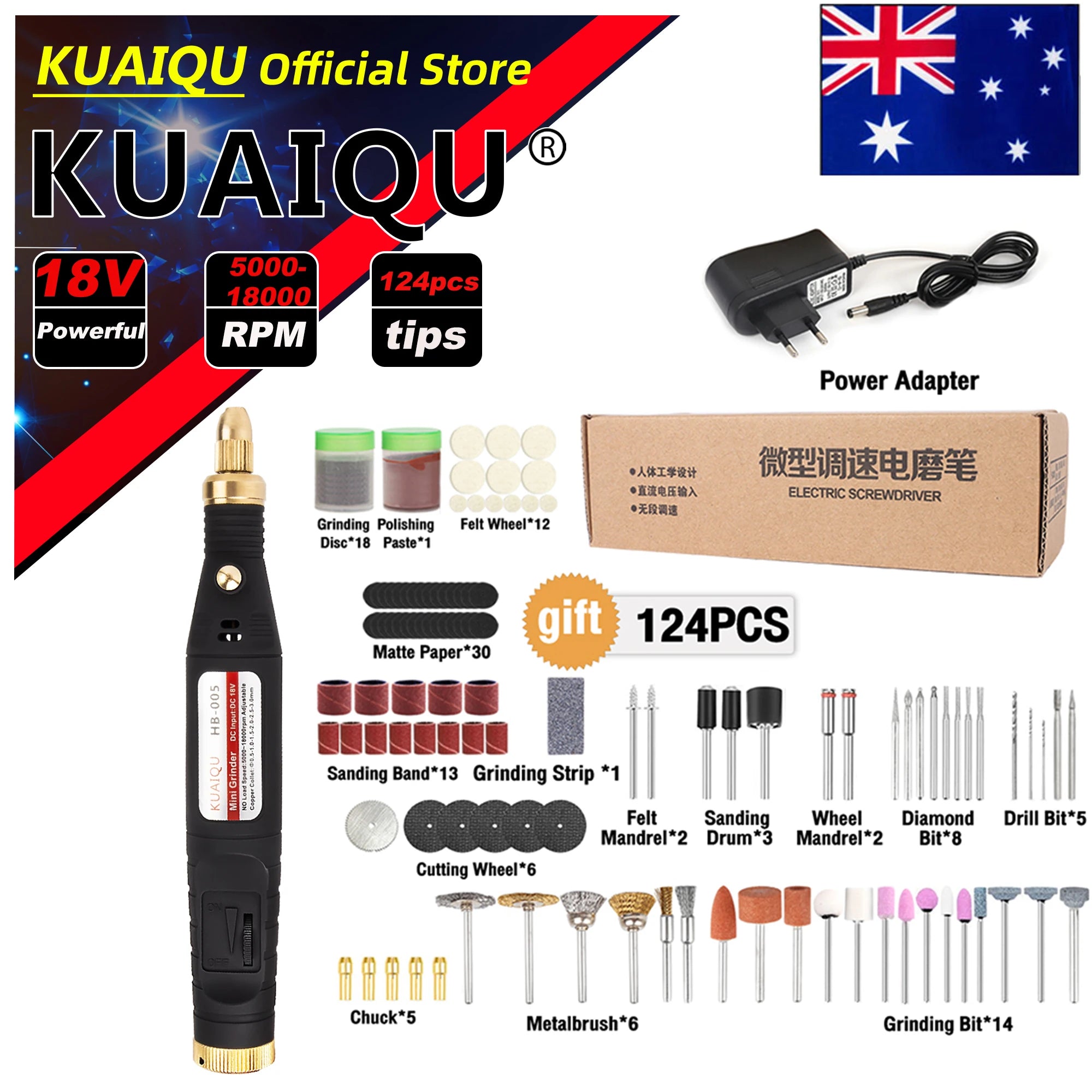 KUAIQU Variable Speed Mini Grinder Set Power Supply Charging Electric Drill Engraving Pen Rotary Tools Kit For Polished Carving