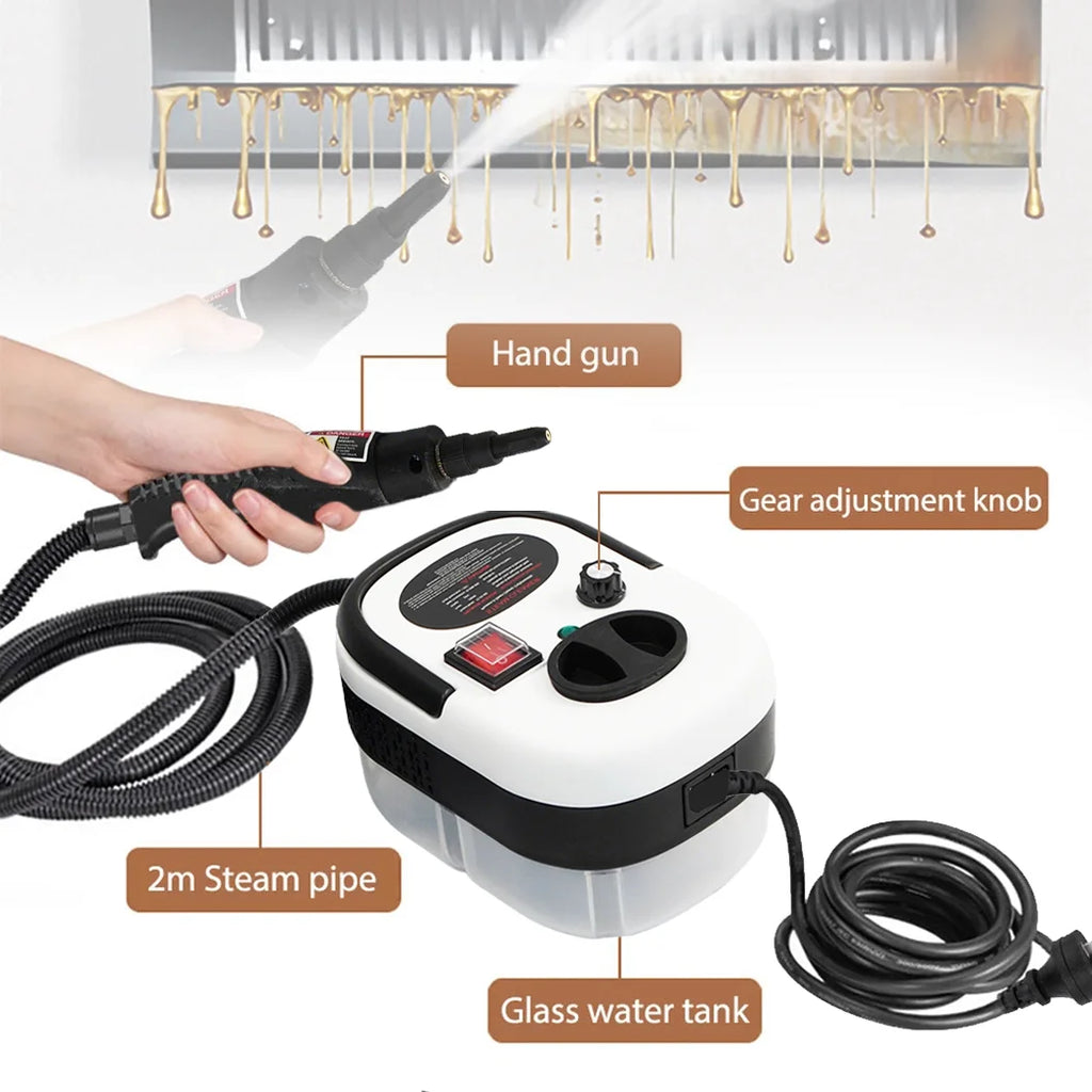 PORIYA 15/28pcs 2500W Steam Cleaner Car Kitchen Portable Handheld High Pressure Steamer