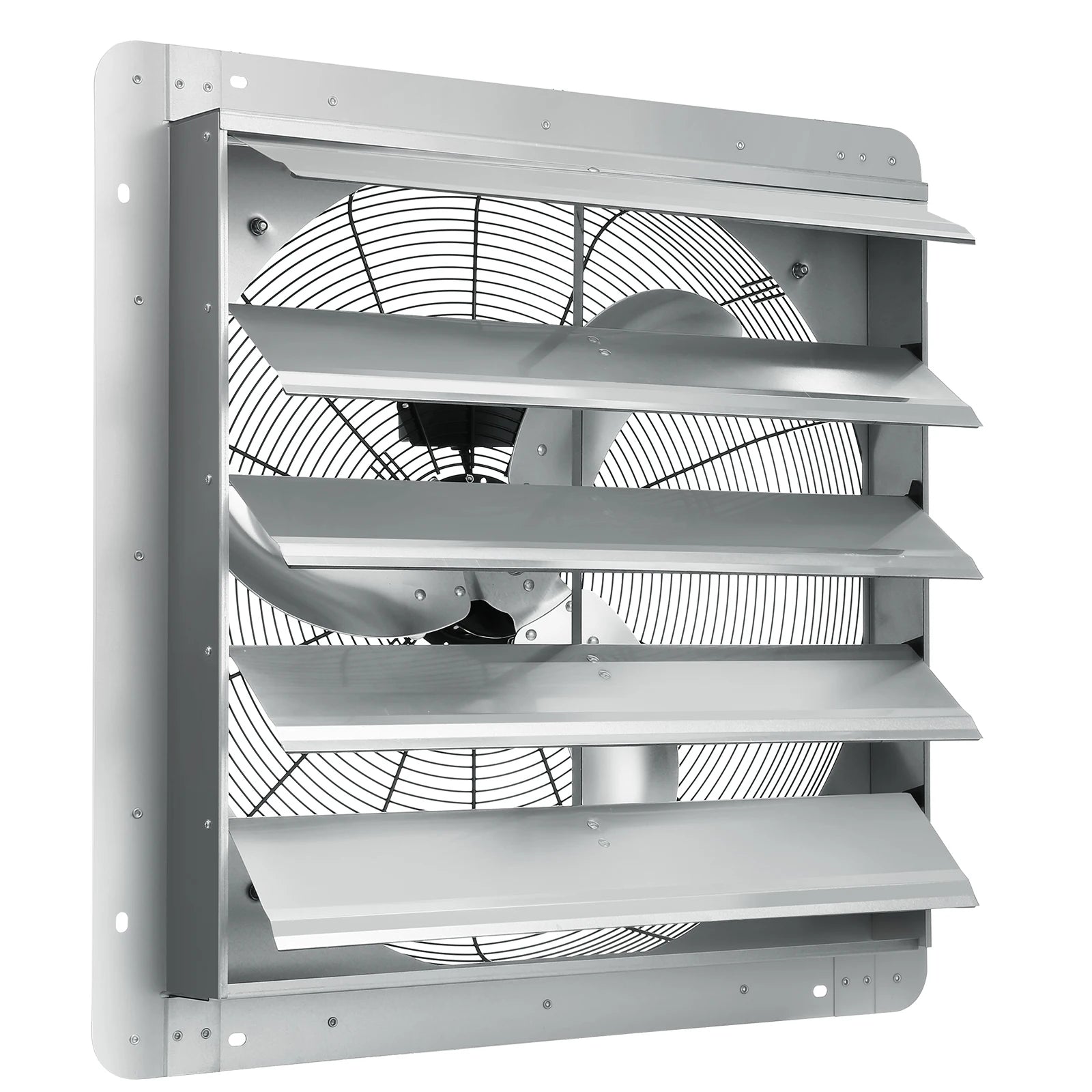 SucceBuy Shutter Exhaust Fan Aluminum Wall Mount Attic Fan w/ AC-motor Ventilation Cooling for Greenhouses Garages Shops FCC