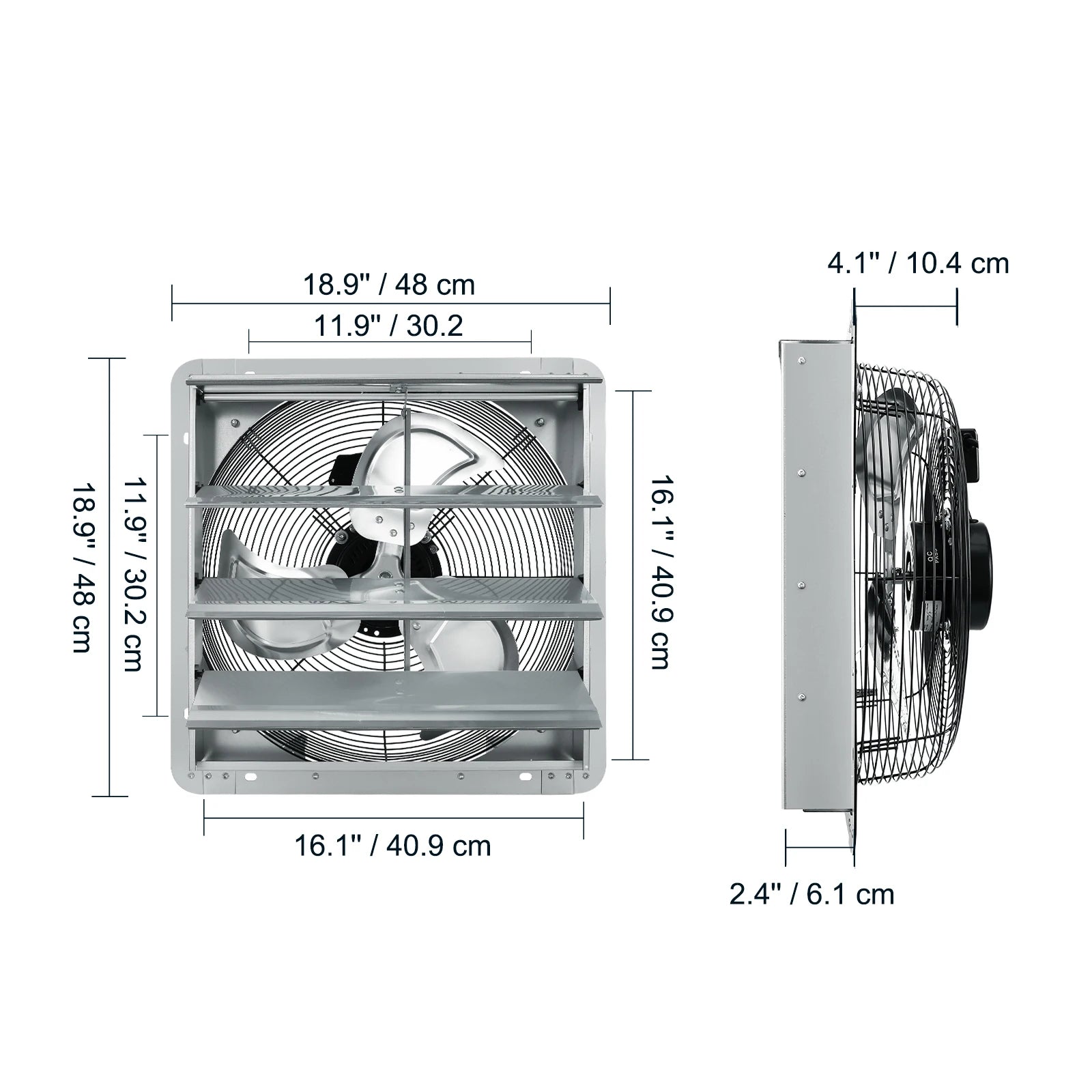 SucceBuy Shutter Exhaust Fan Aluminum Wall Mount Attic Fan w/ AC-motor Ventilation Cooling for Greenhouses Garages Shops FCC