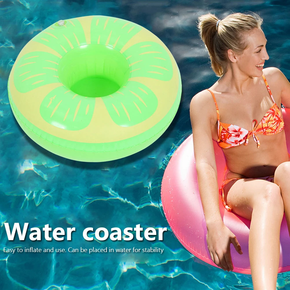 Float Beer Drink Tray Inflatable Swimming Pool Drink Cup Stand Cooler Table Party Supplies Gift for Family Friends